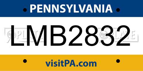 LMB2832 Pennsylvania License Plate