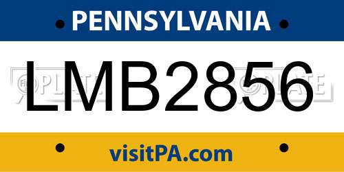 LMB2856 Pennsylvania License Plate