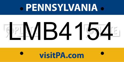 LMB4154 Pennsylvania License Plate