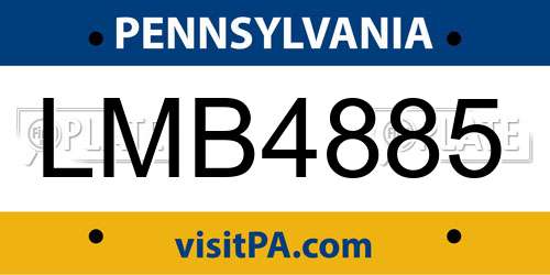 LMB4885 Pennsylvania License Plate