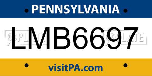 LMB6697 Pennsylvania License Plate