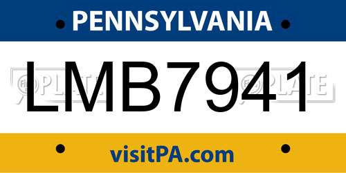 LMB7941 Pennsylvania License Plate