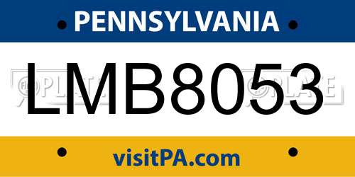 LMB8053 Pennsylvania License Plate