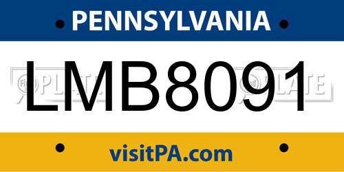 LMB8091 Pennsylvania License Plate
