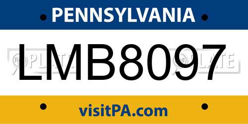 LMB8097 Pennsylvania License Plate