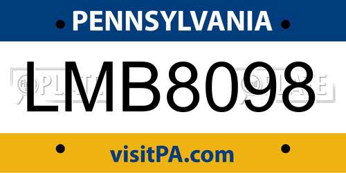 LMB8098 Pennsylvania License Plate