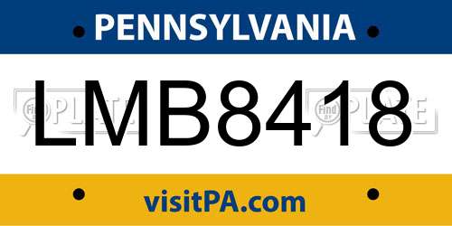 LMB8418 Pennsylvania License Plate