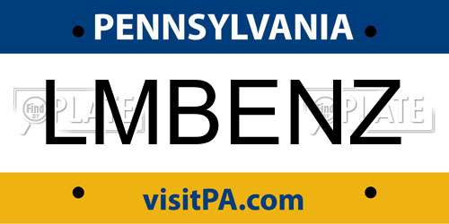 LMBENZ Pennsylvania License Plate