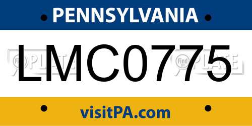 LMC0775 Pennsylvania License Plate
