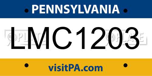 LMC1203 Pennsylvania License Plate