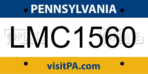 LMC1560 Pennsylvania License Plate