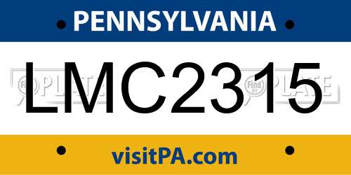 LMC2315 Pennsylvania License Plate