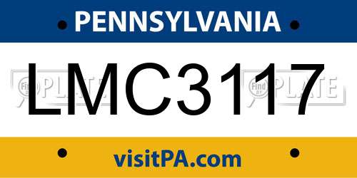 LMC3117 Pennsylvania License Plate