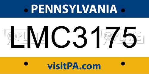 LMC3175 Pennsylvania License Plate