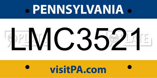 LMC3521 Pennsylvania License Plate