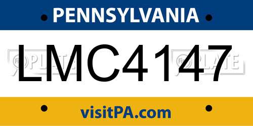 LMC4147 Pennsylvania License Plate