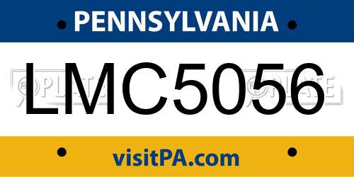 LMC5056 Pennsylvania License Plate