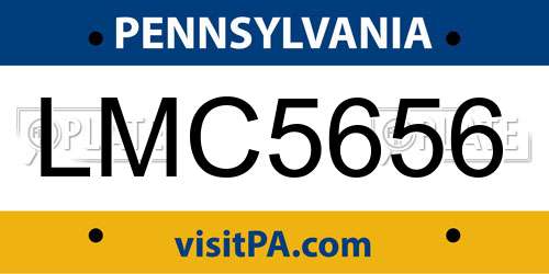 LMC5656 Pennsylvania License Plate