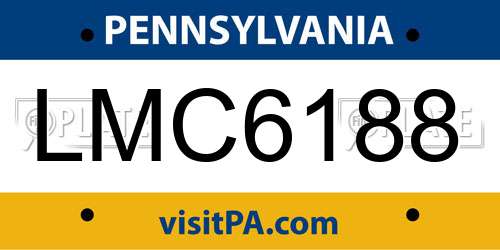 LMC6188 Pennsylvania License Plate