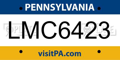 LMC6423 Pennsylvania License Plate