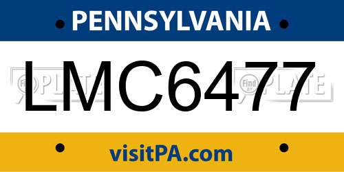 LMC6477 Pennsylvania License Plate
