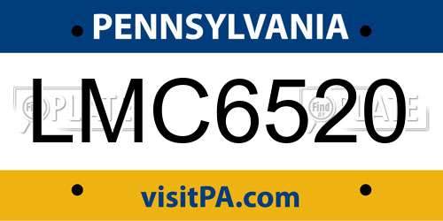 LMC6520 Pennsylvania License Plate
