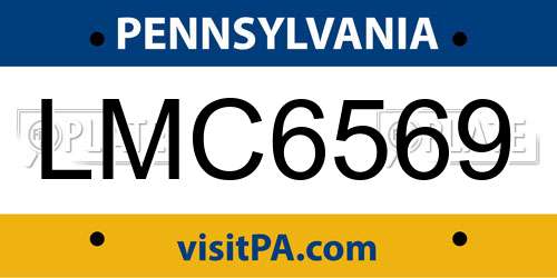LMC6569 Pennsylvania License Plate