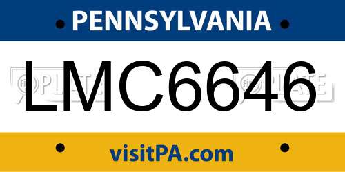 LMC6646 Pennsylvania License Plate