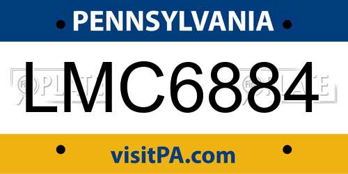 LMC6884 Pennsylvania License Plate
