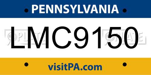 LMC9150 Pennsylvania License Plate