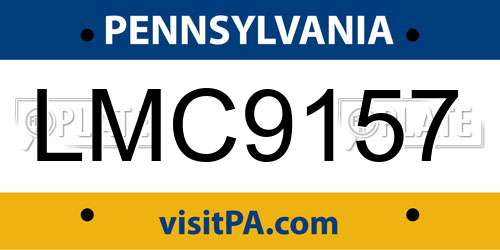 LMC9157 Pennsylvania License Plate