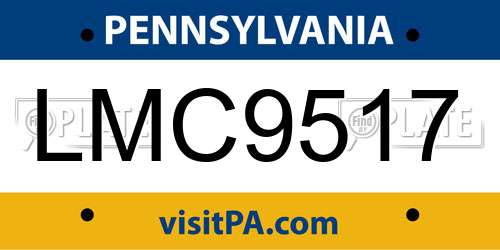 LMC9517 Pennsylvania License Plate