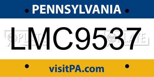 LMC9537 Pennsylvania License Plate