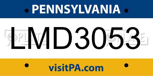 LMD3053 Pennsylvania License Plate