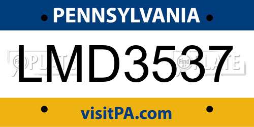 LMD3537 Pennsylvania License Plate