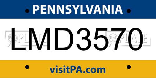 LMD3570 Pennsylvania License Plate