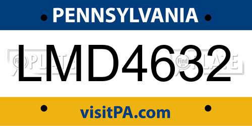 LMD4632 Pennsylvania License Plate