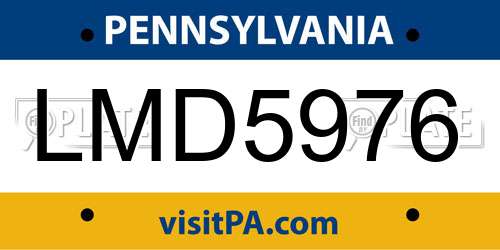 LMD5976 Pennsylvania License Plate