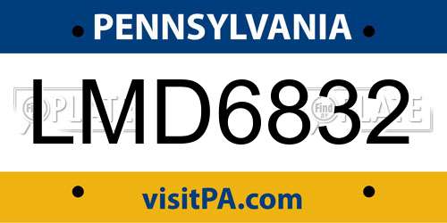 LMD6832 Pennsylvania License Plate