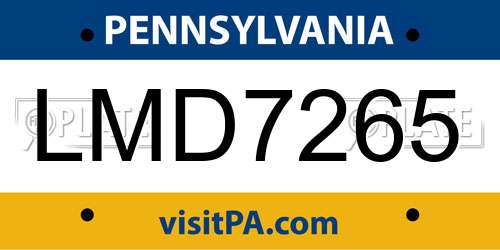 LMD7265 Pennsylvania License Plate