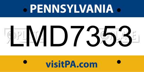 LMD7353 Pennsylvania License Plate