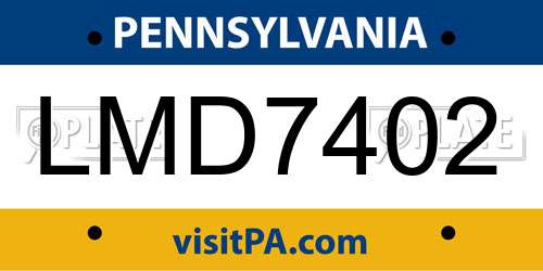 LMD7402 Pennsylvania License Plate