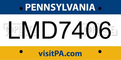 LMD7406 Pennsylvania License Plate