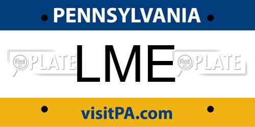 LME Pennsylvania License Plate