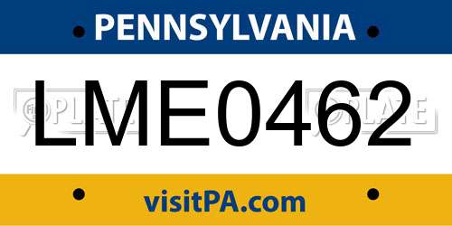 LME0462 Pennsylvania License Plate