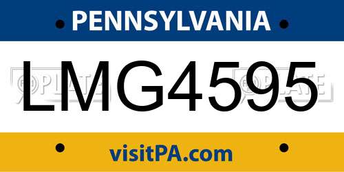 LMG4595 Pennsylvania License Plate