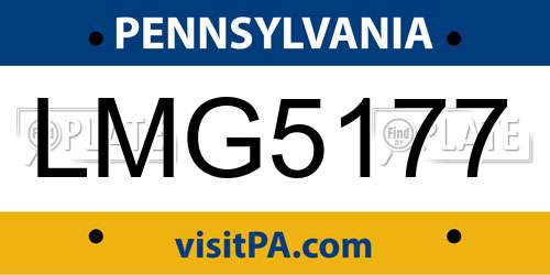 LMG5177 Pennsylvania License Plate