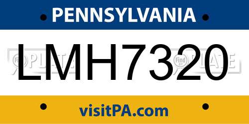 LMH7320 Pennsylvania License Plate