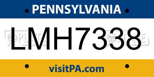 LMH7338 Pennsylvania License Plate