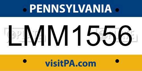 LMM1556 Pennsylvania License Plate